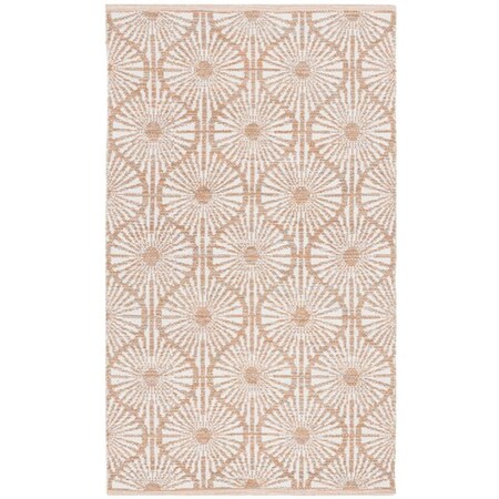 Safavieh 3 x 5 ft. Small Rectangle Montauk Hand Woven Rug Orange & Ivory MTK606D-3